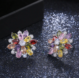 Crystal Flower Earrings