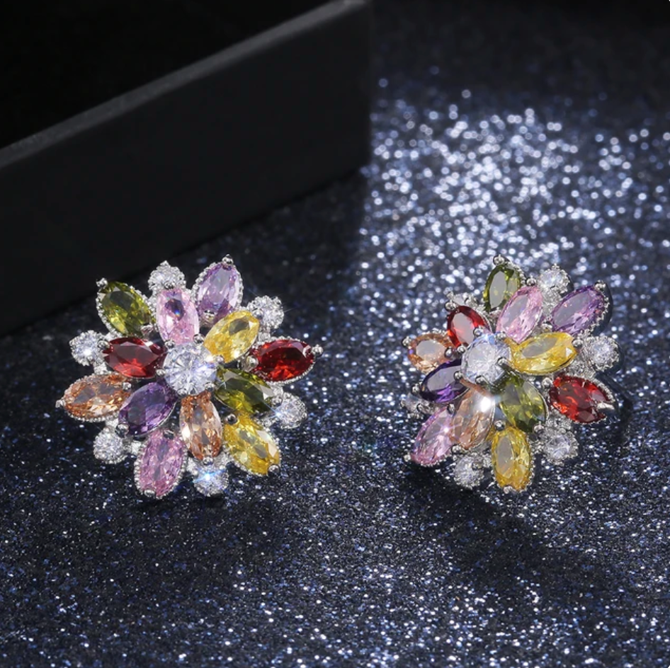 Crystal Flower Earrings