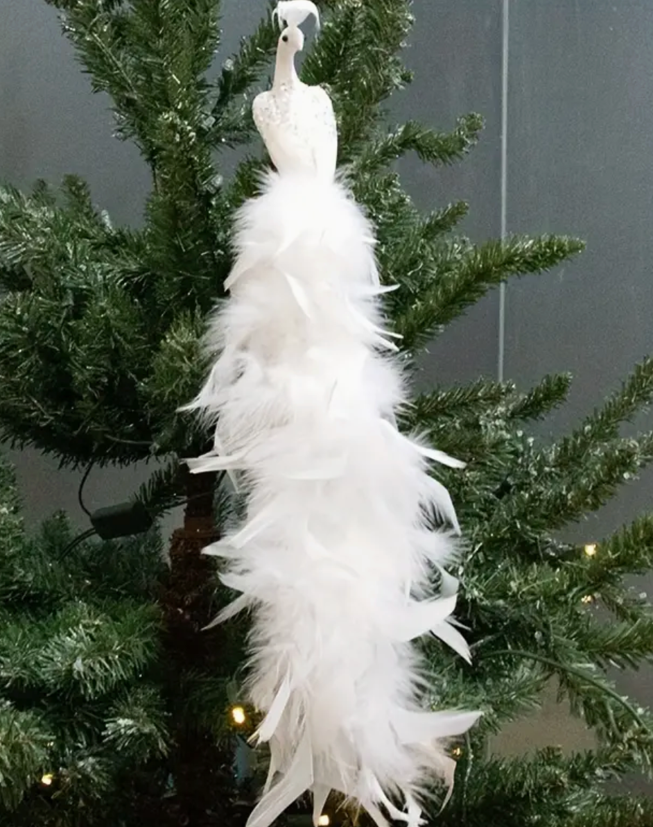 White Christmas Peacock