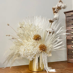 Dried White and Gold Toned Arrangement