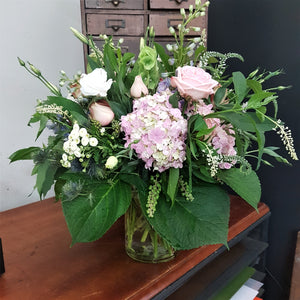 Seasonal Arrangement in Glass Vase