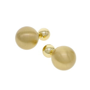 2 Tone Gold Back Front Earrings