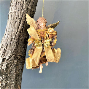 Vintage Gold Angel Hanging Ornament