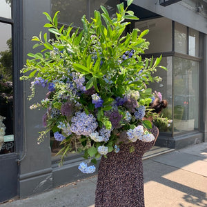 Seasonal Arrangement in Glass Vase