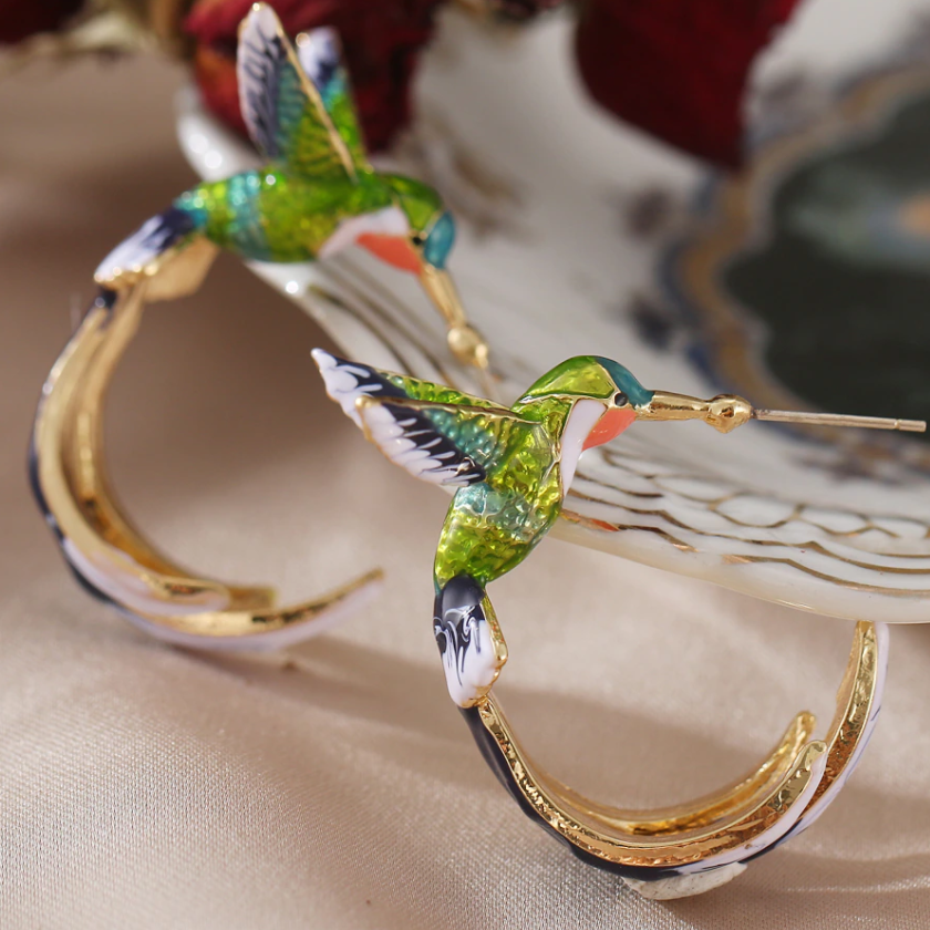 Hummingbird hoop earrings 2025