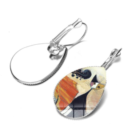 Vintage Cat Earrings Musical