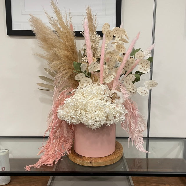 Everlasting Flower Arrangement - Large- Pale Pinks & Creams