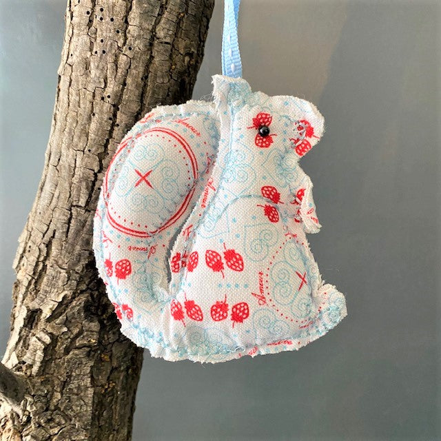 Fabric Squirrel Hanging Ornament