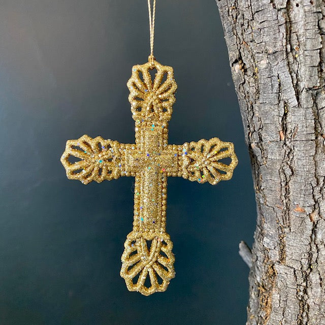 Gold Cross Ornament