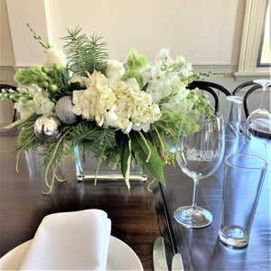 White Christmas Table Floral