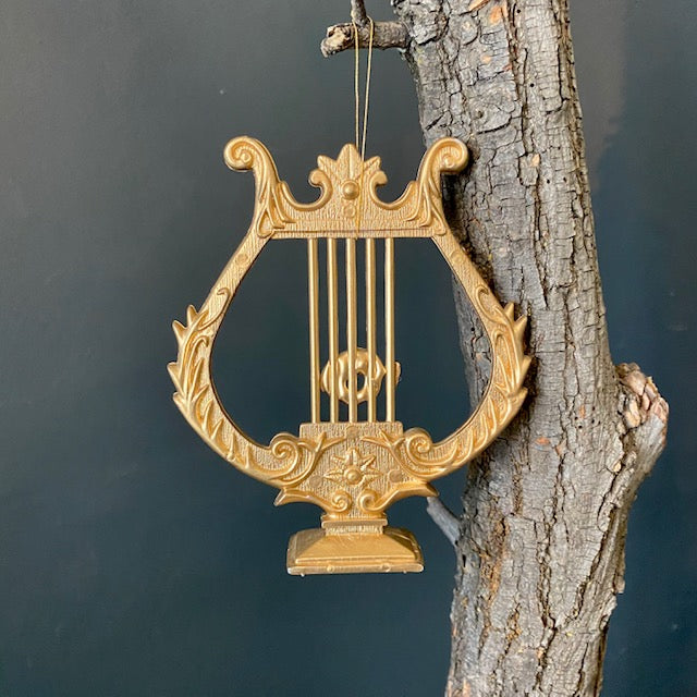 Gold Harp Ornament