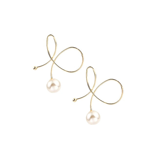 Pearl Drop Twisted Earrings