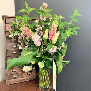 Seasonal Arrangement in Glass Vase