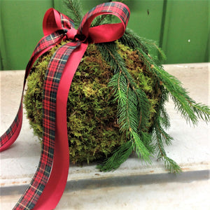 Moss 'Plum Pudding' Table Centre Piece