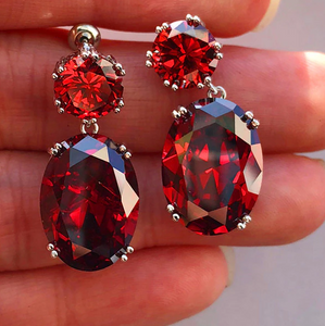 Ruby Red Cubic Zirconia Earrings