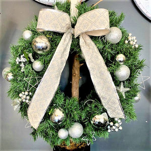 Silver Christmas Door Wreath