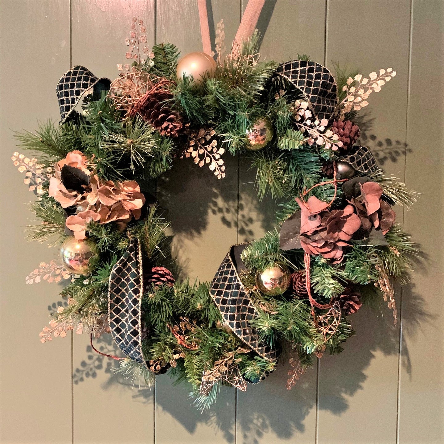 Earthy Forest Green Door Wreath