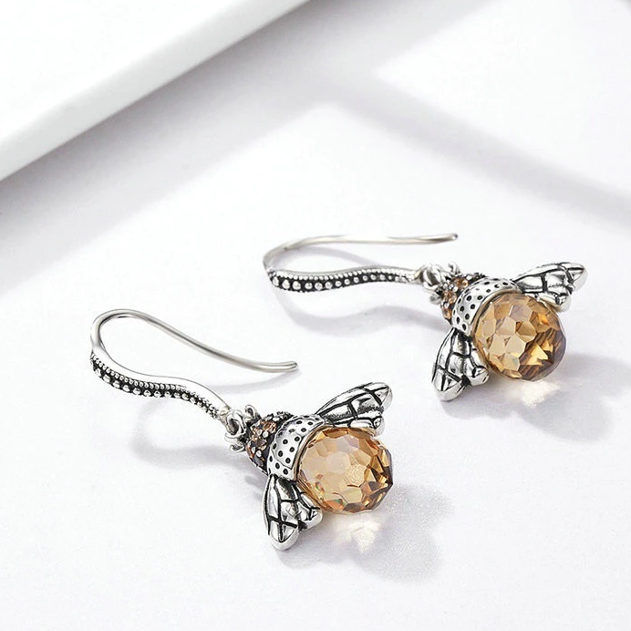 Queen Bee Crystal Drop Earrings