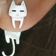Cat & Fish Stud Earrings