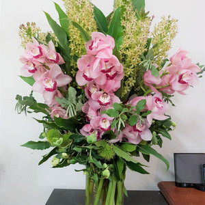 Seasonal Arrangement in Glass Vase