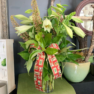 Christmas Lily Vase Arrangement